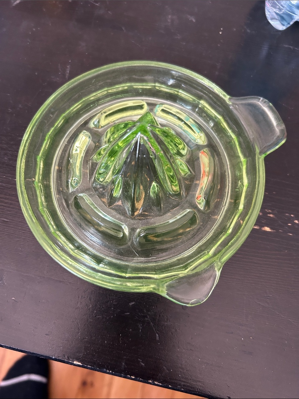 Green Glass Citrus Juicer - Vintage Style
